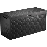 TOOD Malle  / coffre de rangement en résine  330 L - 120 x 45 x 60 cm - Gris anthracite(m-1)