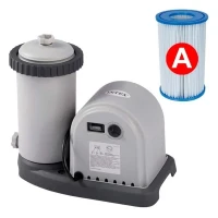 Kit Piscine hors sol tubulaire INTEX - Pris Frame - 610 x 132 cm - Ronde (Pompe, bâche, tapis de sol et échelle) - 26756NP(m-4)