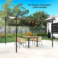 Outsunny Vervangend pergoladak zonnescherm voor terrasoverkapping vervangend dakzeil voor 3 x 3 m paviljoen 298x293 cm crèmewit(m-7)