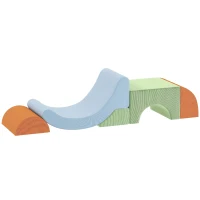 AIYAPLAY 5-teiliges Softbaustein-Set für Kleinkinder, zum Klettern, Krabbeln, Bauen, leichtes Gewicht, Cord, Schaumstoff, Bunt(m-1)