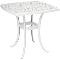 Outsunny Outdoor Garden Table with 38mm Dia. Umbrella Hole, Cast Aluminium Patio End Table with Anti-slip Foot Pads for Garden(m-1)