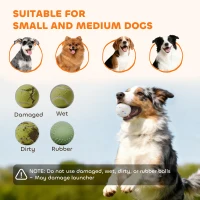 PawHut Automatic Dog Ball Launcher with 5 ETPU Tennis Balls 2.3", 3 Distance Settings 20/33/46ft, Green(m-8)