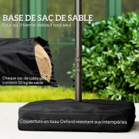 Outsunny Parasol de jardin double rectangulaire 4,6L x 2,7l x 2,4H m avec ouverture fermeture manivelle, toile 180 g/m², kaki(m-6)