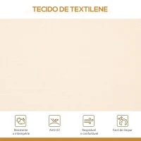 Outsunny Baloiço de Jardim Exterior de 3 Lugares com Toldo Reclinável Assento Respirável e Estrutura de Aço 175x118x159 cm Bege(m-7)