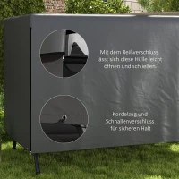Outsunny Gartenmöbelabdeckung Abdeckung Schutzhülle für Outdoor-Möbel, 215 cm x 155 cm x 150 cm, Dunkelgrau(m-5)