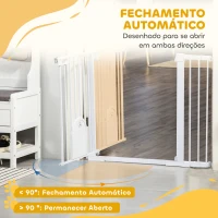 PawHut Barreira de Segurança de Animais de Estimação para Escadas e Portas com Aberturas de 75-131 cm com 3 Extensões Branco(m-5)