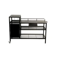 BRASERO Chariot pour Plancha - 128x60x89 cm - Pour plancha jusqu'a 4 feux - Métal - Noir(m-2)