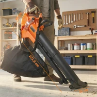 Outsunny 3 en 1 Soplador, Aspirador, Trituradora de Hojas 3000W 121,5x31x48 cm Naranja(m-3)