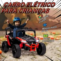 AIYAPLAY Carro Elétrico para Crianças 12V com 2 Motores Suspensão Traseira Faróis e Música 88x57,5x55,5 cm Vermelho(m-4)