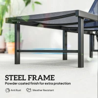 Outsunny Set of Two Reclining Sun Loungers - Dark Blue(m-6)