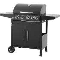 Barbecue a gaz - Paarl - 4 brûleurs - Surface de cuisson principal : 60 x 42 cm - Grille de maintien au chaud - Acier