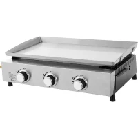 Plancha a gaz - Cookingbox - Faro - 2 brûleurs - Surface de cuisson : 61 x 35 cm - Cuve en acier - Acier inoxydable(m-1)