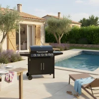 Barbecue a gaz - Cookingbox - Paarl - 5 brûleurs - Surface de cuisson : 70 x 42 cm - Grille de cuisson en acier(m-4)