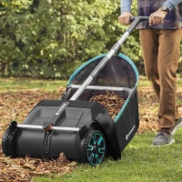 Ramasse-feuilles GARDENA - 3565-20 | Largeur travail: 49cm, Bac 90L, Collecteur de feuilles, Balayeuse(m-4)