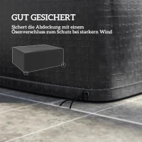 Outsunny Beschermhoes voor tuinmeubelen winterbestendig waterdicht afdekhoes anti-UV afdekzeil 235 x 190 x 90 cm zwart(m-6)