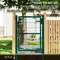 Outsunny Wrota stalowe z zamkiem i kluczami, z uchwytem, 3 klucze(m-5)