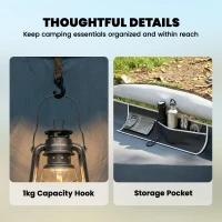 Outsunny Camping Tent for 2-4 People Waterproof Family Tent with 3 Doors Removable Rainfly Groundsheet Carry Bag Dark Blue(m-5)