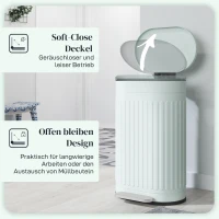 HOMCOM Vuilnisbak 30L pedaalemmer met deksel voetpedaal uitneembare binnenemmer soft-close functie 36,5 x 31,2 x 60,8 cm, Groen(m-5)