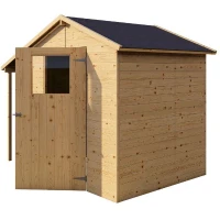 Abri de jardin en bois avec appentis - Pin brut - 2,96 m² (abri) + 0,88 m² (appentis) - Panneaux de 12 mm(m-5)