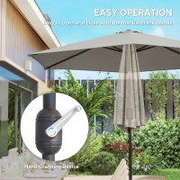 Outsunny 2.6 m Garden Parasol Umbrella with Aluminium Pole, Outdoor Patio Umbrella with Tilt and Crank, Vent, Light Grey(m-4)