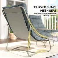 Outsunny 3 Piece Garden Bistro Set, Round Outdoor Bistro Table and Chairs Set for 2 with Texteline Seat and Cushions, Dark Grey(m-6)