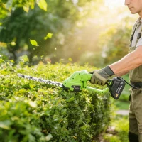 Outsunny Tesoura de Sebes a Bateria 2 em 1 Elétrica para Sebes e Arbustos com Lâminas 20/10 cm Carregador(m-5)