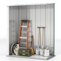 Outsunny Căsuță de Grădină din Oțel pentru Depozitare cu Sistem de Blocare, 161,5x94,5x196cm, Verde(m-7)