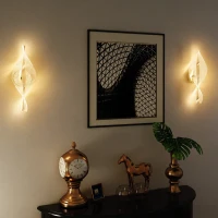 HOMCOM Led Wall Lamp 2 Pack, 13W Modern Indoor Spiral Wall Light, Colour Temperature Adjustable 3000K/4000K/6500K, for Bedroom, Living Room, Hallway, Stairs, Silver Tone(m-9)