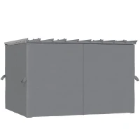 Outsunny 3.6 x 3m Outdoor Retractable Pergola with Curtains and Aluminum Frame, Garden Gazebo Canopy Sun Shade Shelter, Dark Grey(m-26)