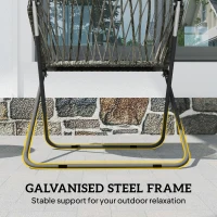 Outsunny Patio Bistro Set, Folding Patio Furniture Set with 2 Chairs and Table, Grey(m-8)