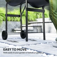 Outsunny Barbecue Grill Portable Outdoor Charcoal BBQ Grill with Offset Smoker 109 x 60 x 120 cm Black(m-8)