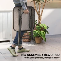 Outsunny Foldable Garden Table Square Folding Table for Patio Garden 45 x 45 x 50Hcm Black(m-4)