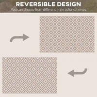 Outsunny Reversible Outdoor RV Rug, Patio Floor Mat, 274 x 182 cm Plastic Straw Rug for Garden, terrace, Beach, Camping, Coffee & White(m-6)