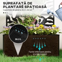 Outsunny Ghiveci cu spallier pentru plante cățărătoare din oțel, montare pe perete sau pe podea, 61x23x113 cm, negru(m-4)