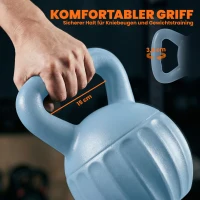 SPORTNOW Kettlebell Kugelhantel 6 kg Gewicht-Hantel mit Sand befüllt für Anfänger Zuhause Krafttraining 21 x 21 x 27 cm Blau(m-6)