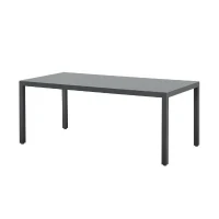 Ensemble repas de jardin : Table 180 cm + 8 chaises - Structure aluminium - Plateau verre trempé - Gris(m-3)