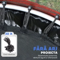 HOMCOM Trambulină pentru Copii 3-6 Ani cu Plasă de Siguranță, fără Arcuri, Ø160x190 cm, Multicoloră(m-6)