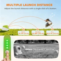 PawHut Automatic Dog Ball Launcher with 5 ETPU Tennis Balls 2.3", 3 Distance Settings 20/33/46ft, Green(m-5)