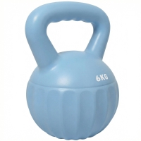 SPORTNOW Kettlebell 6 kg Gewicht - Voor Beginners Thuis Krachttraining - Afmetingen 17 x 17 x 23 cm - Blauw