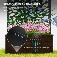 Outsunny Outdoor Metal Planter, with Back Trellis - Black(m-4)
