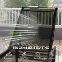 Outsunny Reclining Sun Lounger - Black(m-5)