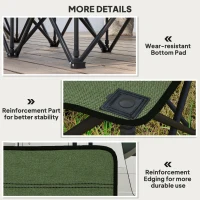 Outsunny 6 Seater Folding Camping Chair with Cup Holder & Carry Bag - Green(m-7)