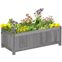 Outsunny Floreira de Madeira Dobrável Floreira Elevada para Cultivo de Vegetais e Flores no Pátio Varanda Terraço 70x30x25 cm Cinzento(m-10)