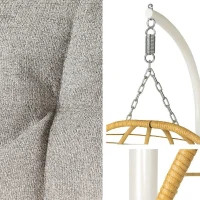 Fauteuil oeuf suspendu - PALAVA - Structure en acier - Tissage en rotin synthétique - D95 x L98 x H200 cm(m-5)