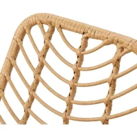 Lot de 2 chaises de jardin KOMODO - Imitation rotin naturel - Structure acier -  L48  x P 47 x H 88 cm(m-4)