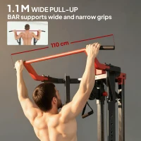 SPORTNOW Power Tower with Lat Pull Down Machine, Pull Up Bar, Dip Station, Adjustable Height Power Pack for Home Gym(m-7)