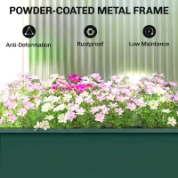 Outsunny Raised Planter, Metal Raised Garden Bed on Legs with Drainage Hole and Foot Covers, Green(m-5)