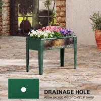 Outsunny Raised Planter, Metal Raised Garden Bed on Legs with Drainage Hole and Foot Covers, Green(m-4)