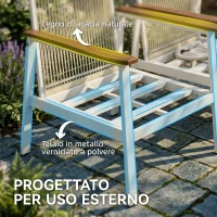 Outsunny Set Sofás Jardín 4 Personas: 2 Sillones, Sofá, Mesa.(m-4)