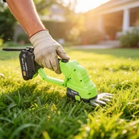 Outsunny Tesoura de Sebes a Bateria 2 em 1 Elétrica para Sebes e Arbustos com Lâminas 20/10 cm Carregador(m-4)